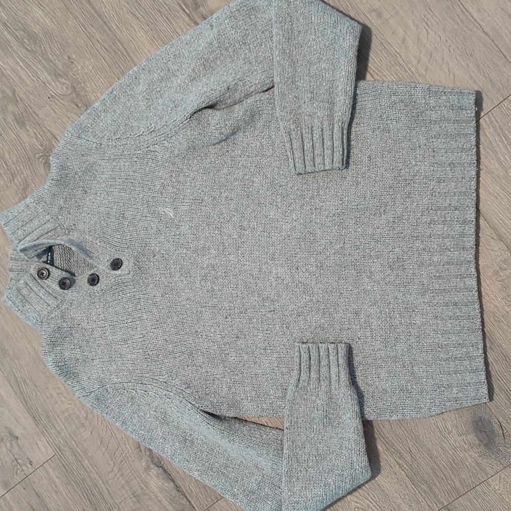 Nautica Wool Blend Quarter Button Pullover Sweater